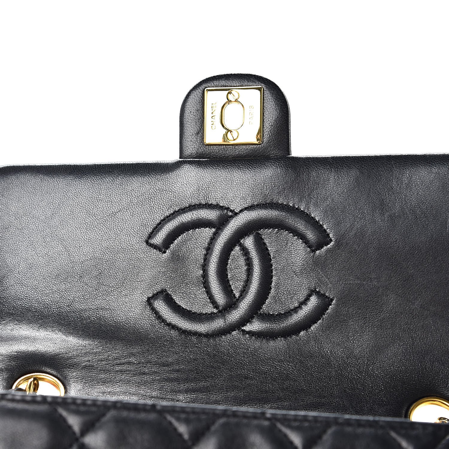 Chanel Lambskin Quilted Mini Square Flap Black 12 of 13