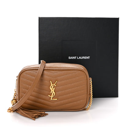 Saint Laurent Grain De Poudre Matelasse Monogram Mini Lou Camera Bag Dark Natural 11 of 11