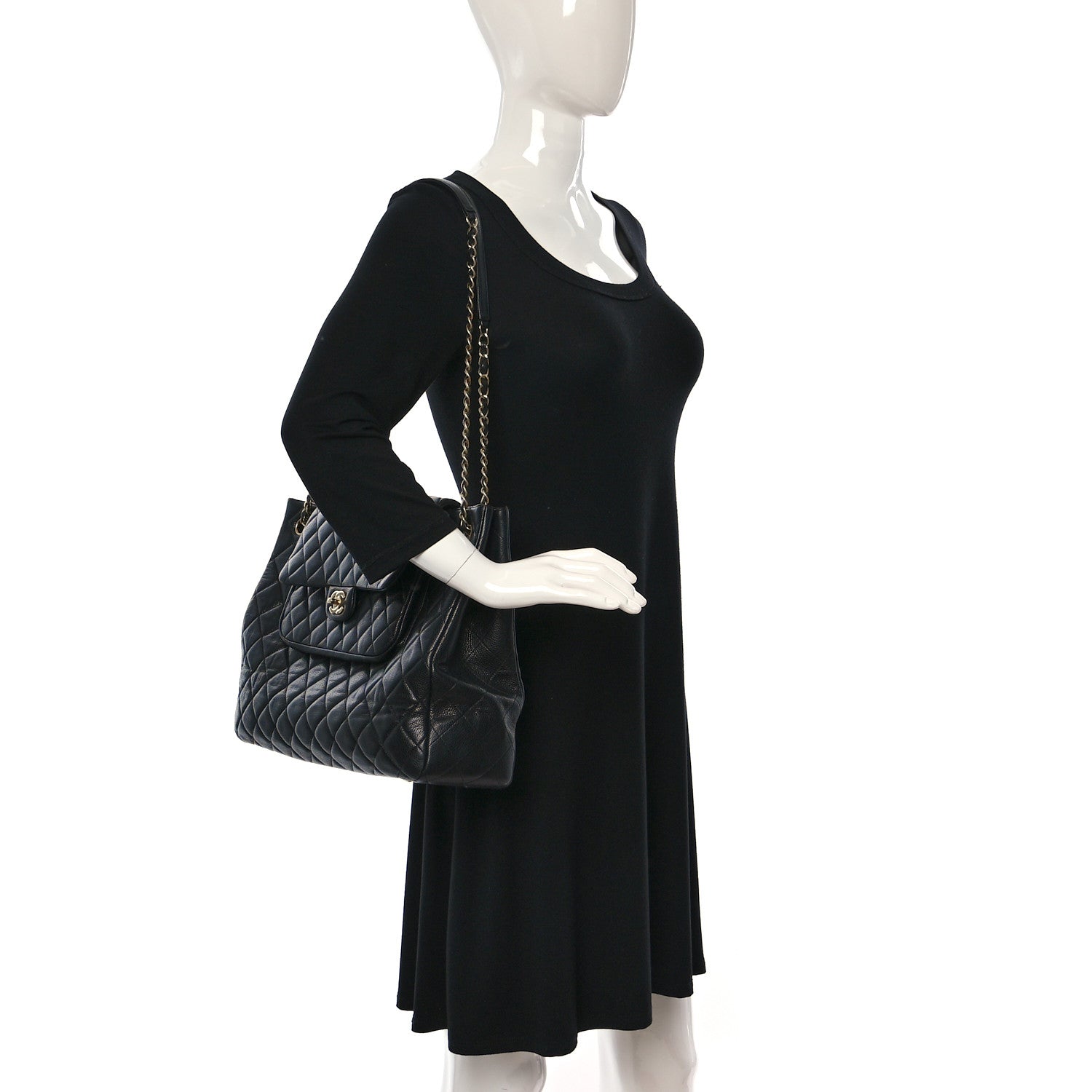 Chanel Caviar Quilted Flap Tote Black 2 of 10