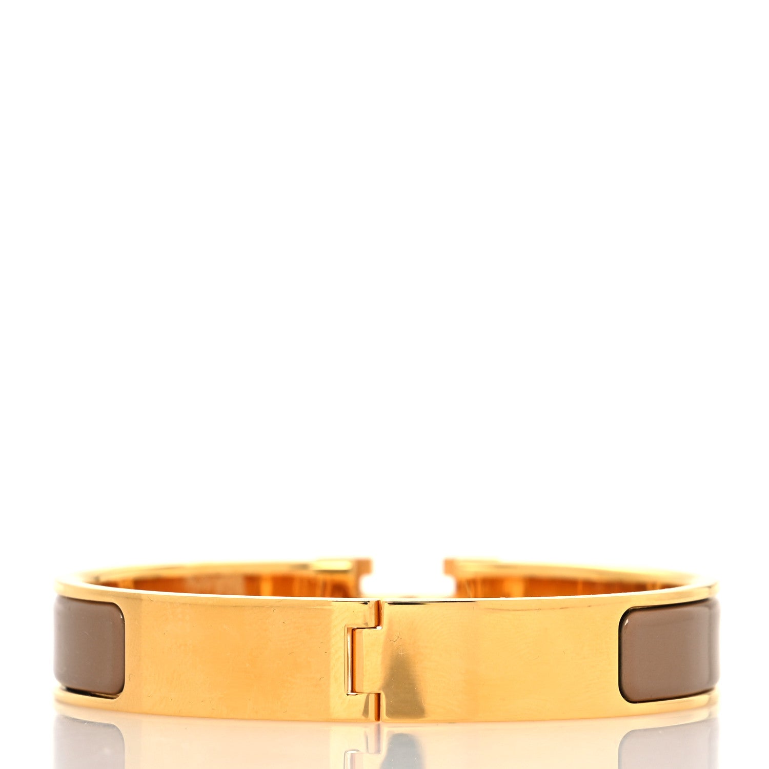 Hermes Enamel Narrow Clic Clac H Bracelet PM Marron Glace 3 of 5