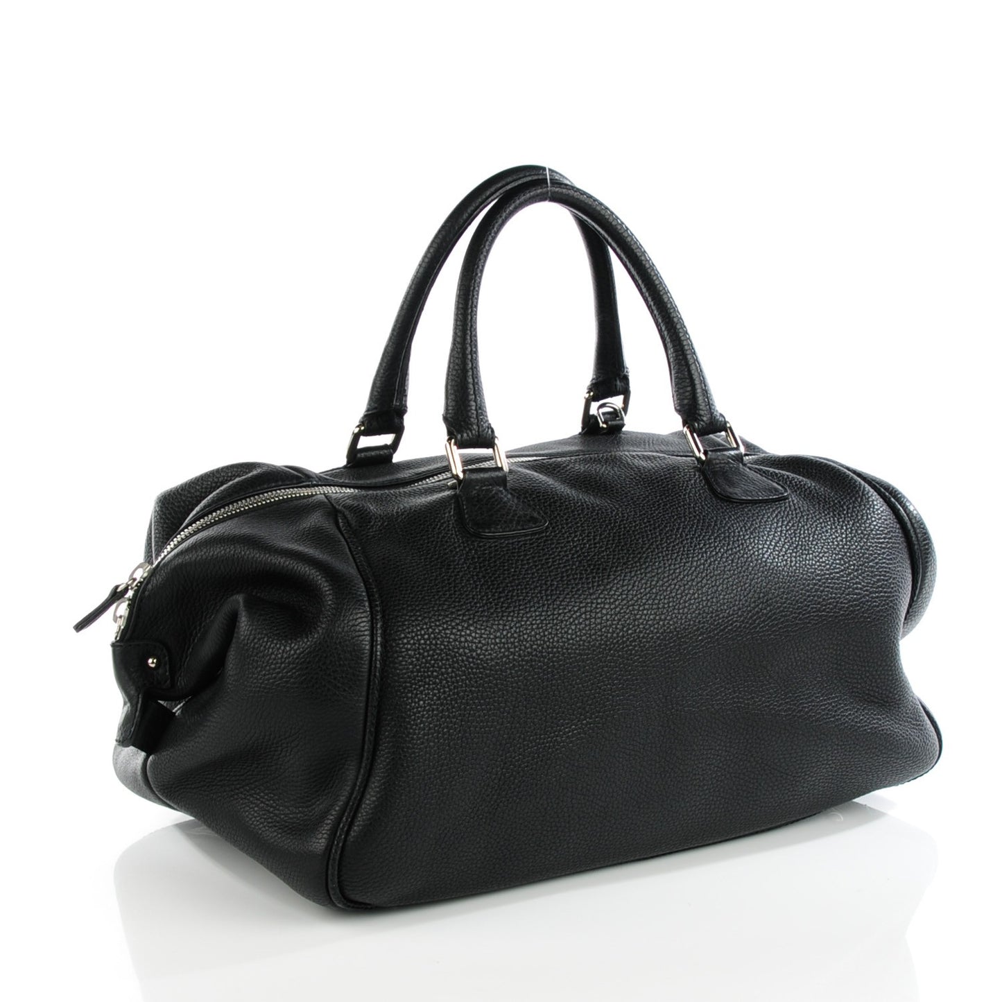 Grained Calfskin Duffel Bag Black