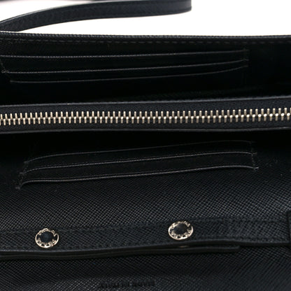 Prada Saffiano Crystal Studded Chain Wallet Black 5 of 8
