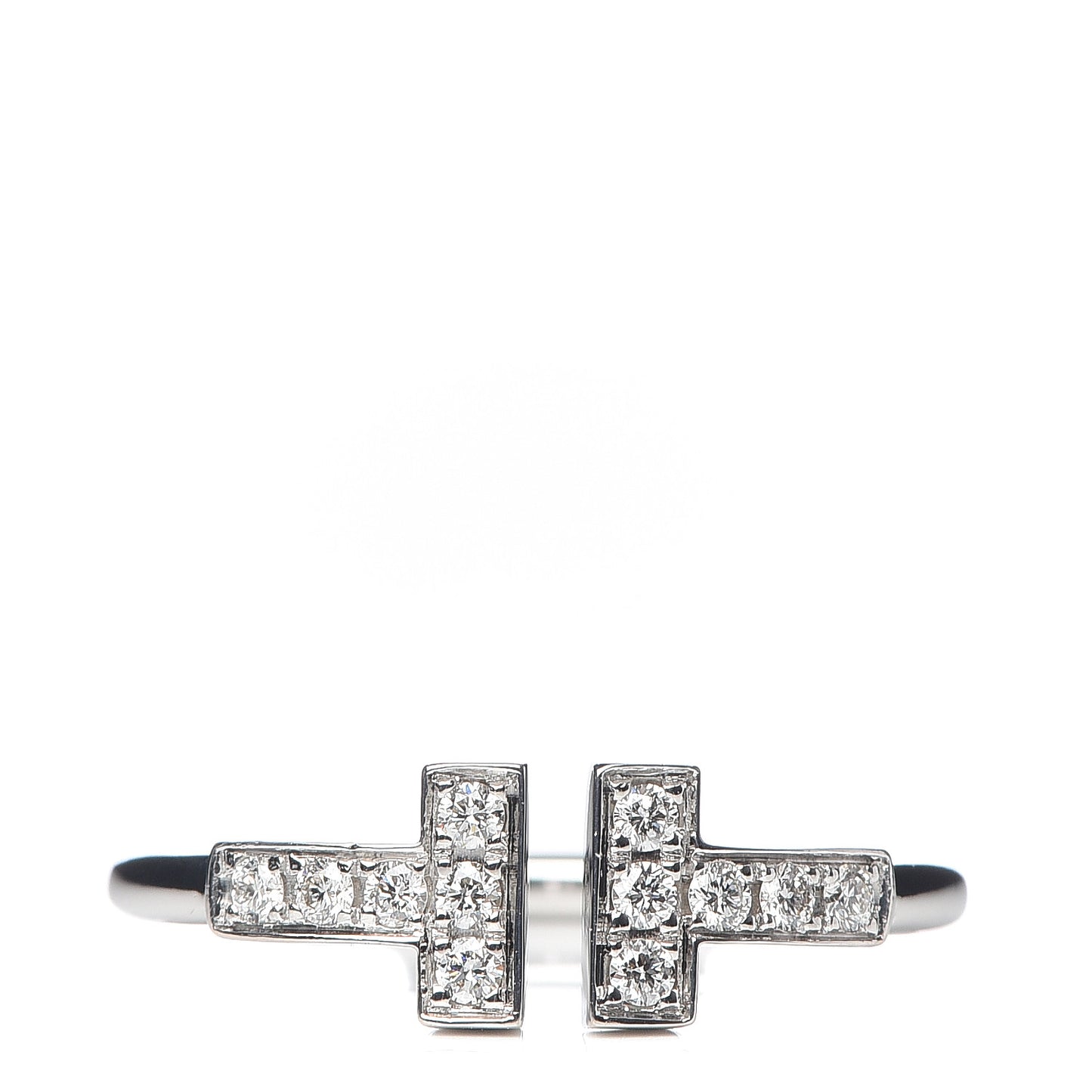18K White Gold Diamond T Wire Ring 50 5.25