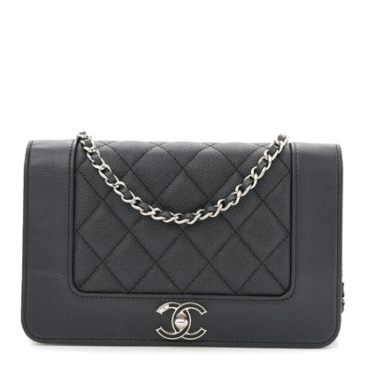 Chanel Caviar Quilted Vintage Mademoiselle Wallet On Chain WOC Black 1 of 11