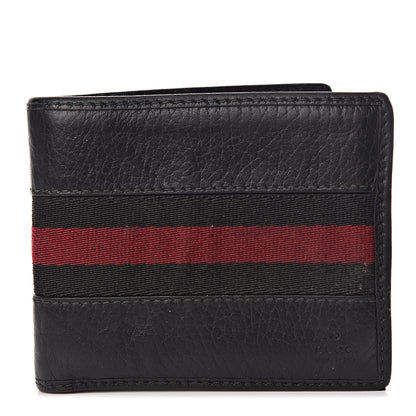 Gucci Calfskin Web Bi-Fold Wallet Black 1 of 8