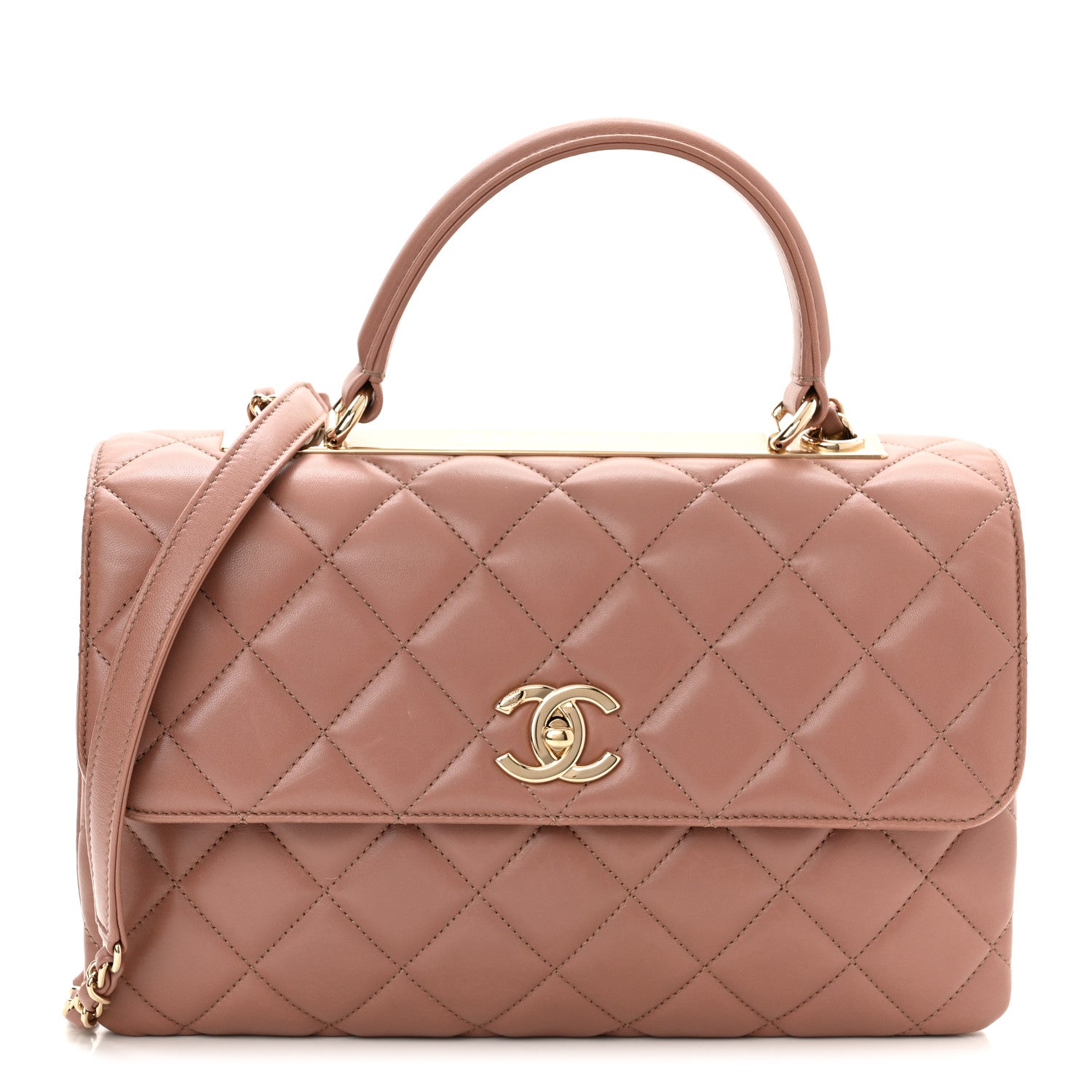 Chanel Lambskin Quilted Medium Trendy CC Flap Dual Handle Bag Pink 1 of 11