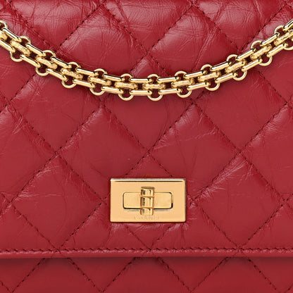 Chanel Aged Calfskin Quilted Reissue Wallet On Chain WOC Red 9 of 12