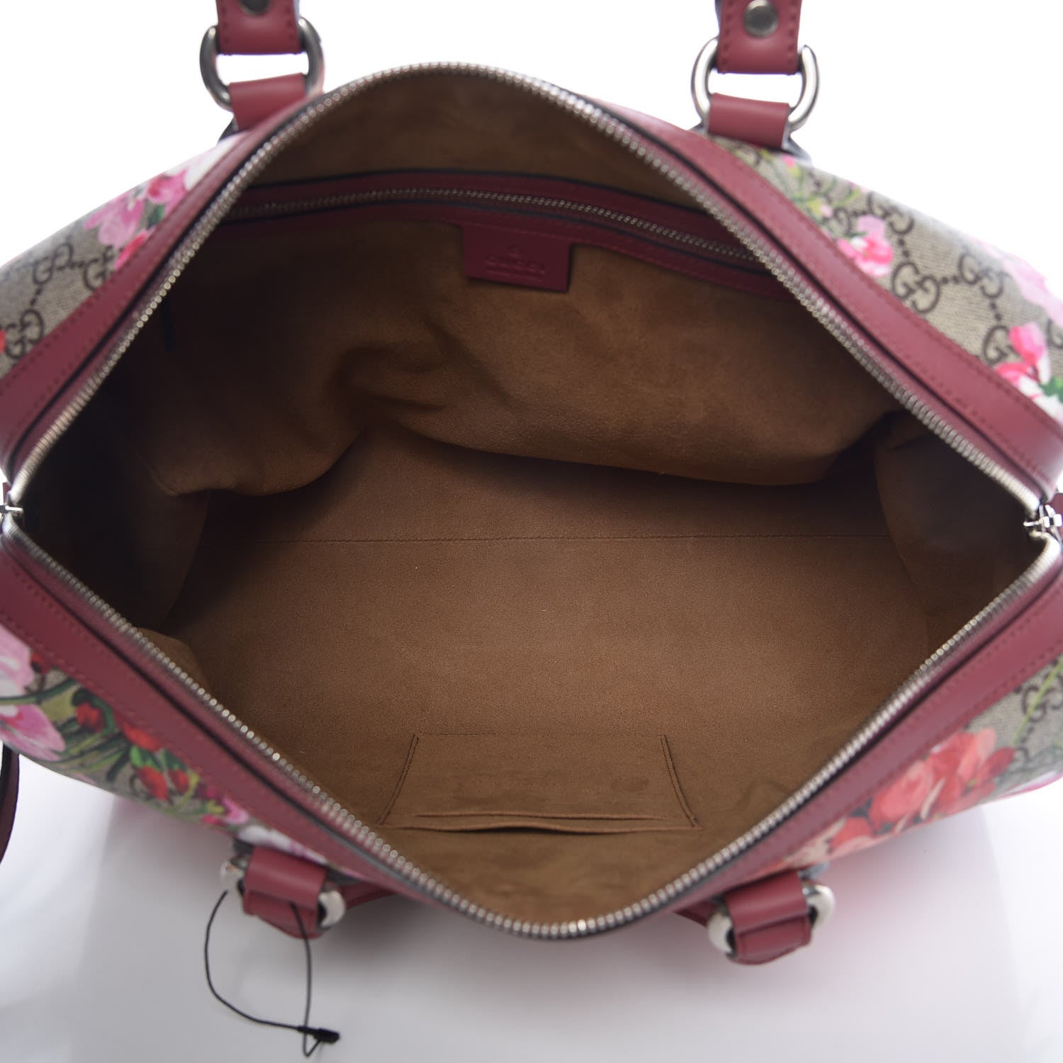 Gucci GG Supreme Monogram Blooms Medium Boston Beige Multicolor Dry Rose 6 of 10