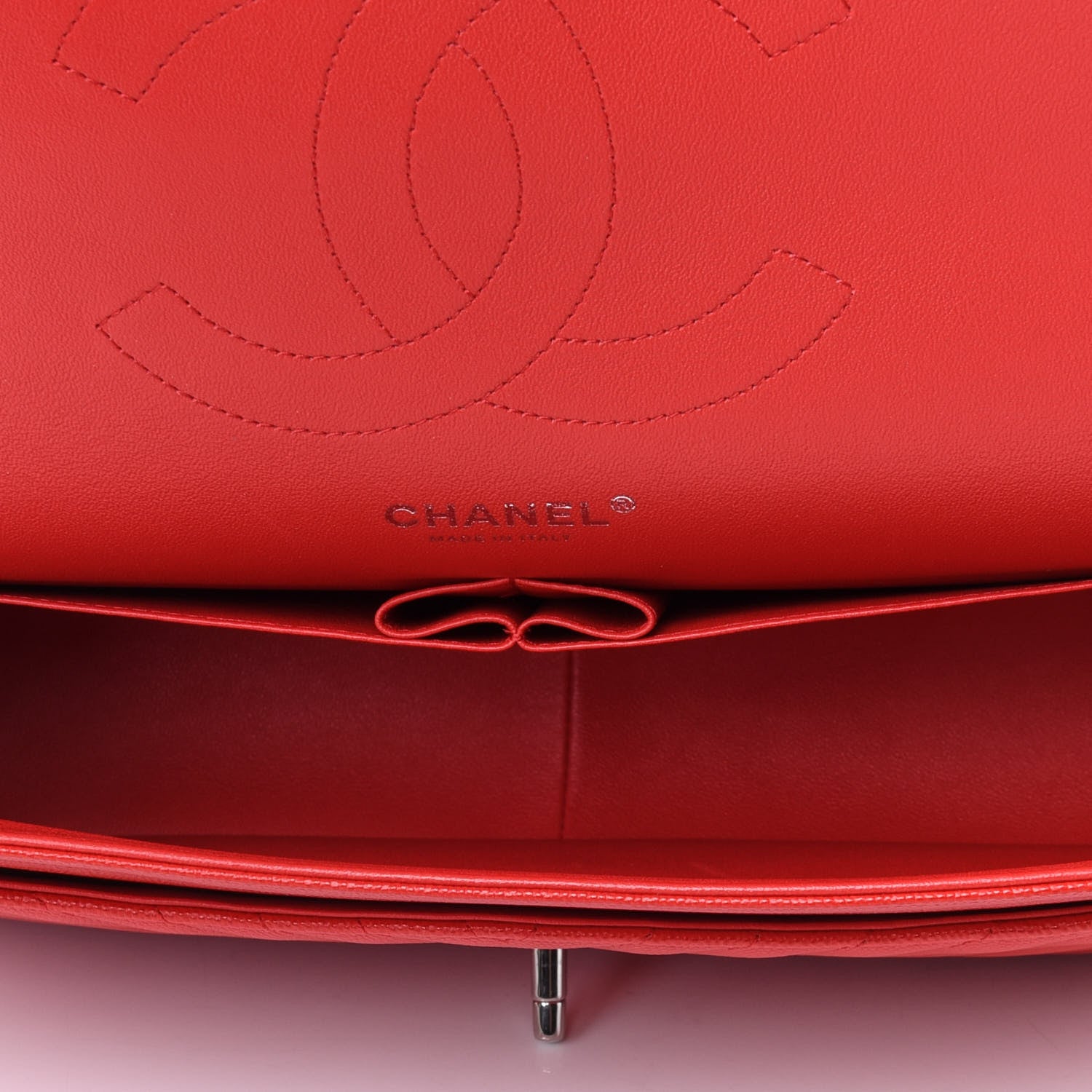 Chanel Caviar Chevron Quilted Jumbo Double Flap Dark Red 4 of 4