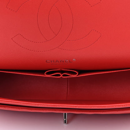 Chanel Caviar Chevron Quilted Jumbo Double Flap Dark Red 4 of 4