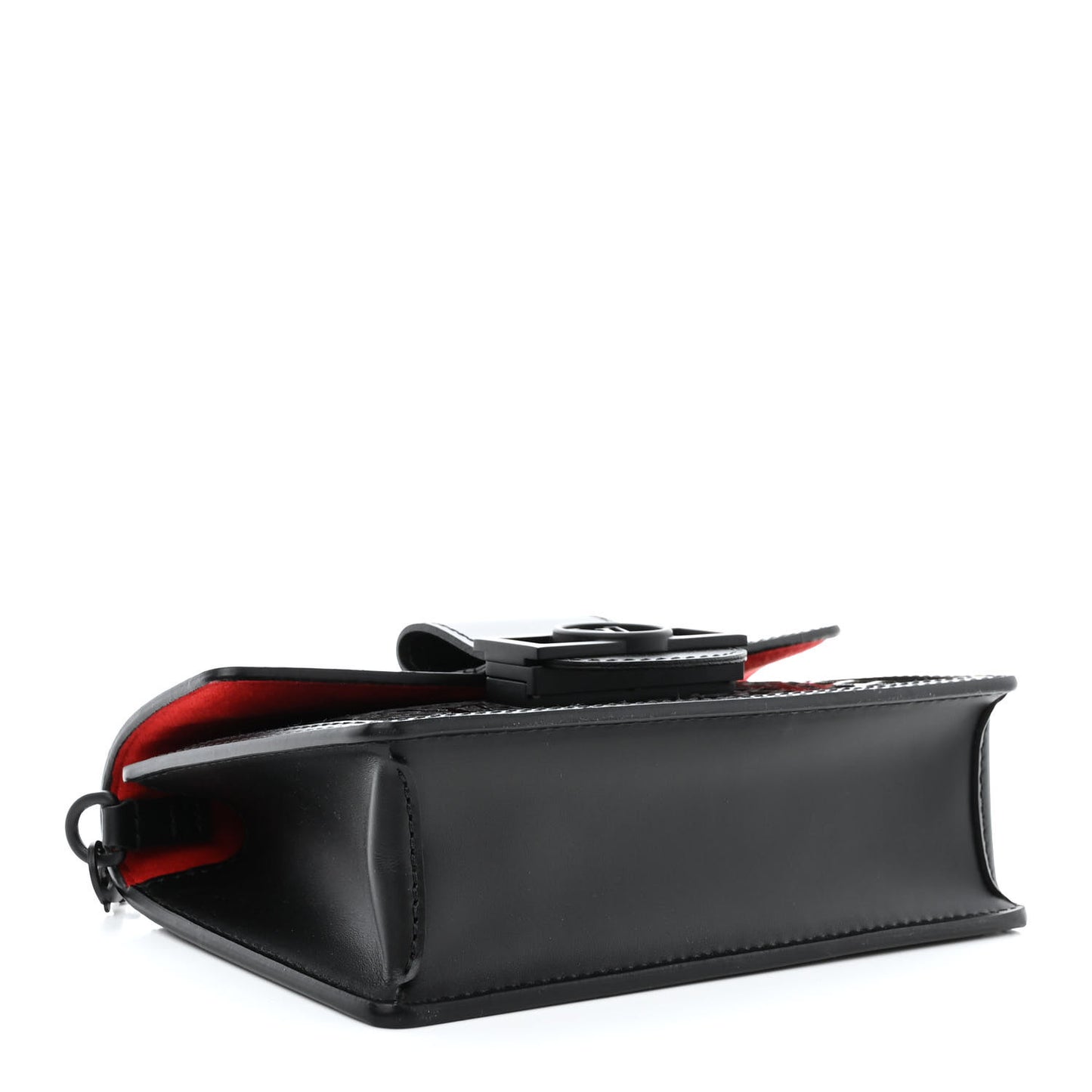 Patent Calfskin Laced Monogram Dauphine Chain Wallet Black