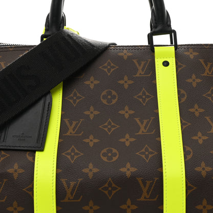 Louis Vuitton Monogram Macassar Keepall Bandouliere 50 Florescent Yellow 6 of 8