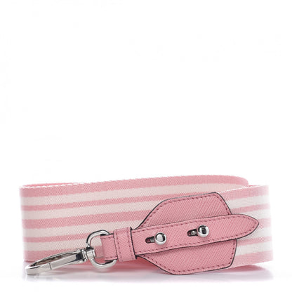 Prada Saffiano Striped Fabric Nastro Righe Shoulder Strap Petalo 1 of 4