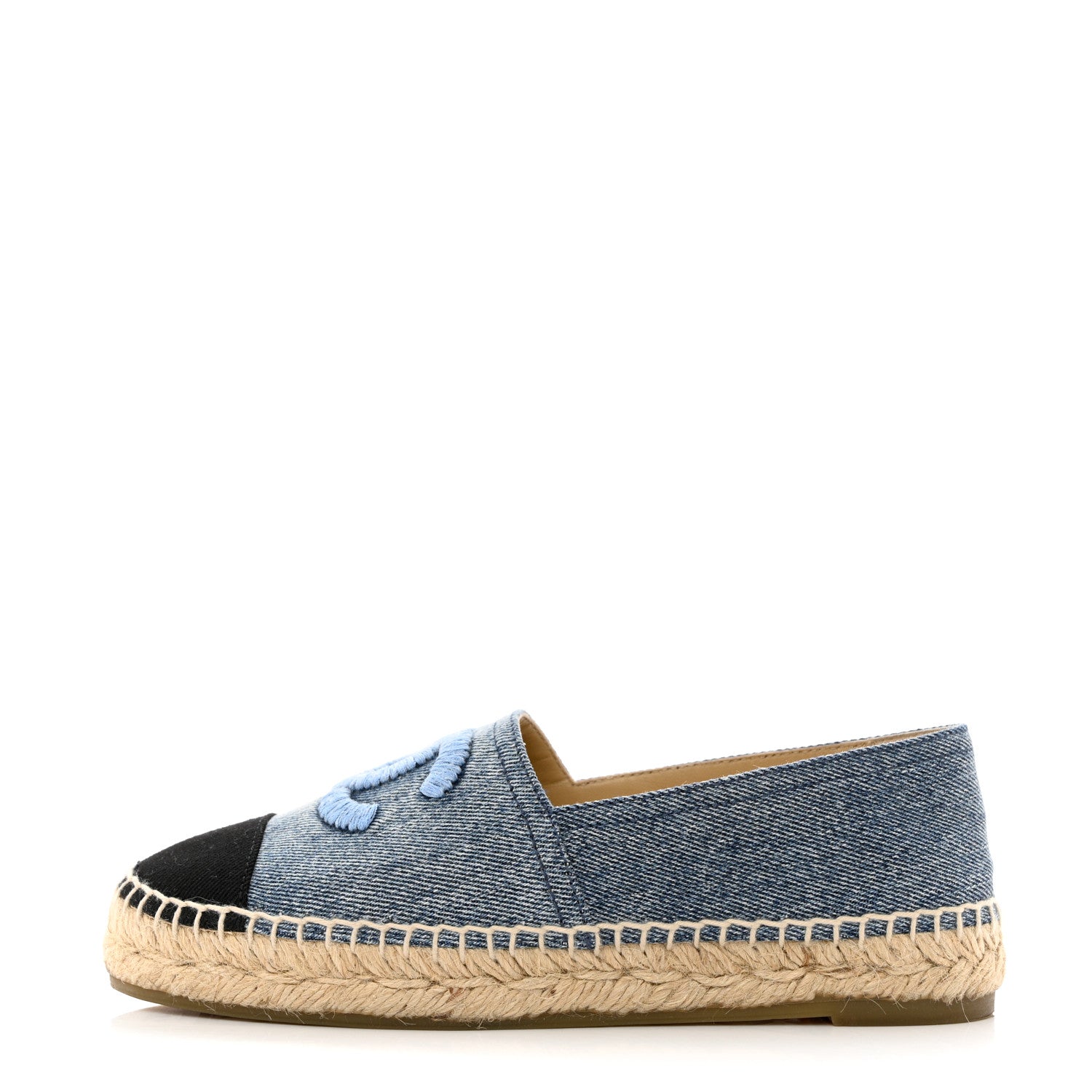 Chanel Denim CC Espadrilles 35 Blue Black 1 of 10