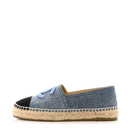 Chanel Denim CC Espadrilles 35 Blue Black 1 of 10