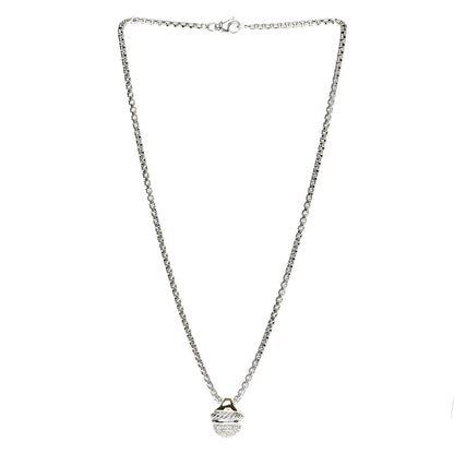 David Yurman Sterling Silver 18K Yellow Gold Diamond Acorn Pendant Necklace 3 of 6