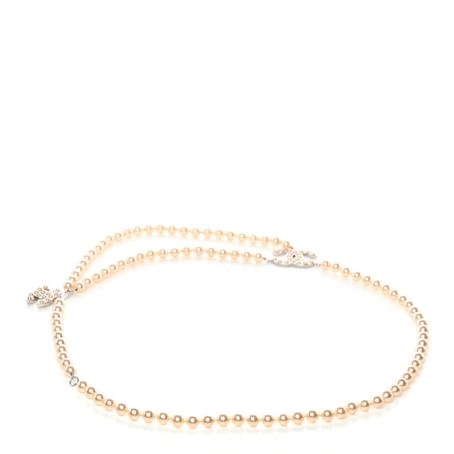 Chanel Pearl CC Double Strand Belt Silver 2 of 4