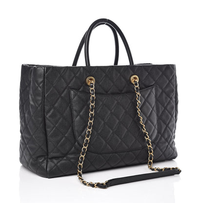 Chanel Caviar Quilted Large Coco Handle Shopping Tote Black 3 of 8
