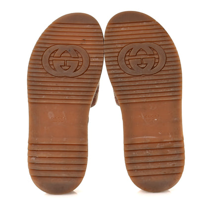 Gucci Canvas GG Monogram Angelina Platform Slide Sandals 38 Beige Ruggine 7 of 15