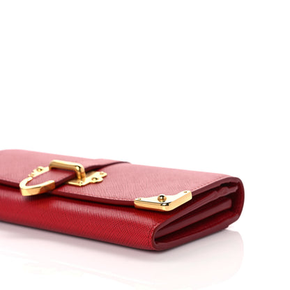 Prada Saffiano Cahier Continental Flap Travel Wallet Fuoco 12 of 12