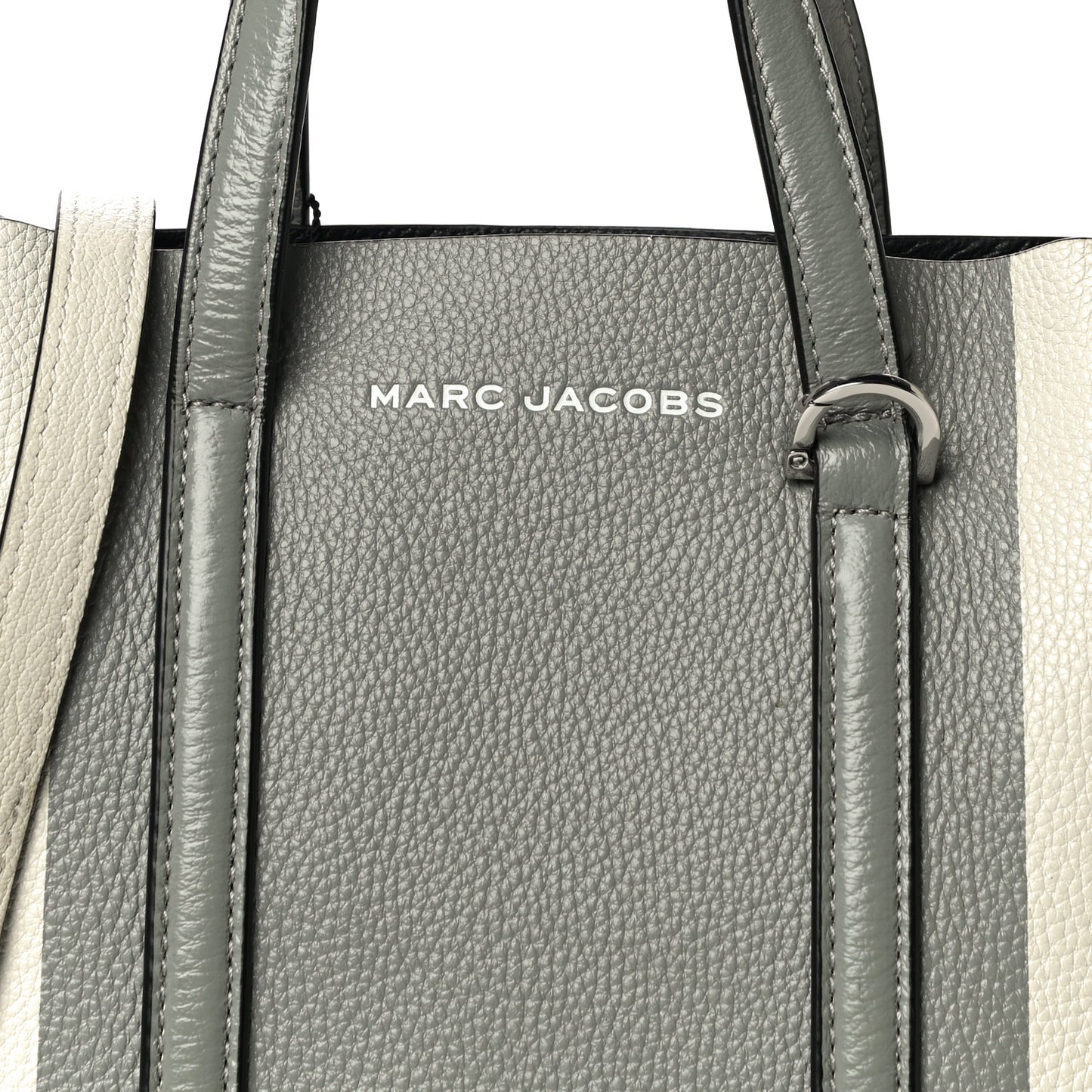 Grained Calfskin The Tag Tote Grey White