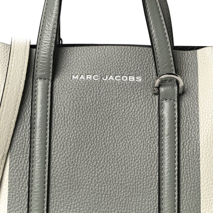 Marc Jacobs Grained Calfskin The Tag Tote Grey White 7 of 17