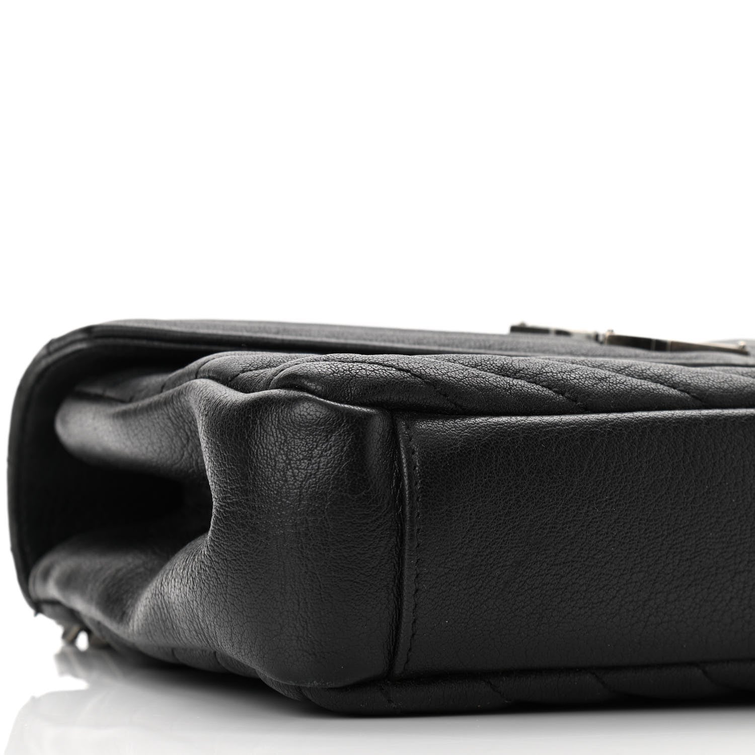Saint Laurent Sheepskin Matelasse Chevron Monogram Medium College Bag Asphalt 7 of 9