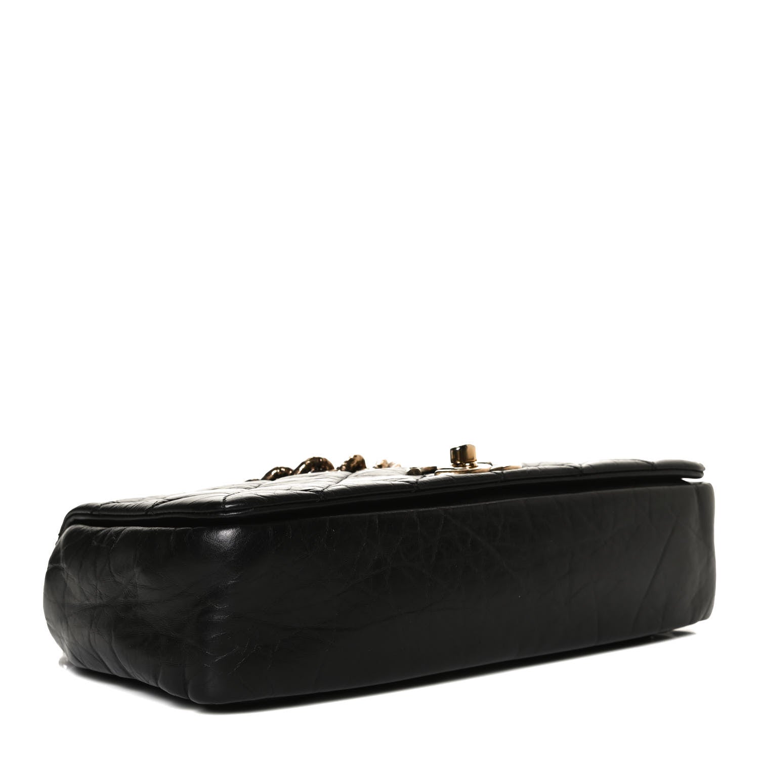 Chanel Aged Calfskin Quilted Medium Pondichery Flap Black 6 of 29