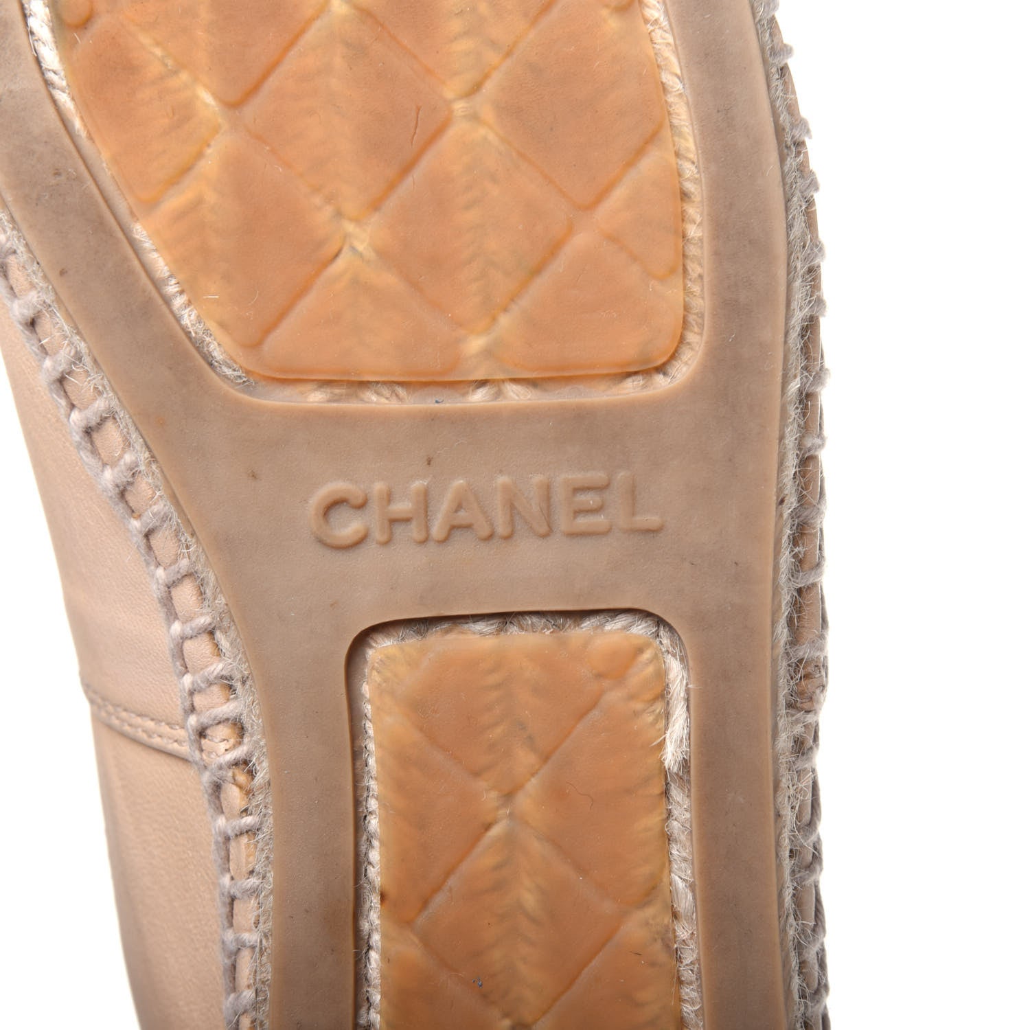 Chanel Lambskin CC Espadrilles 39 Beige Black 6 of 15