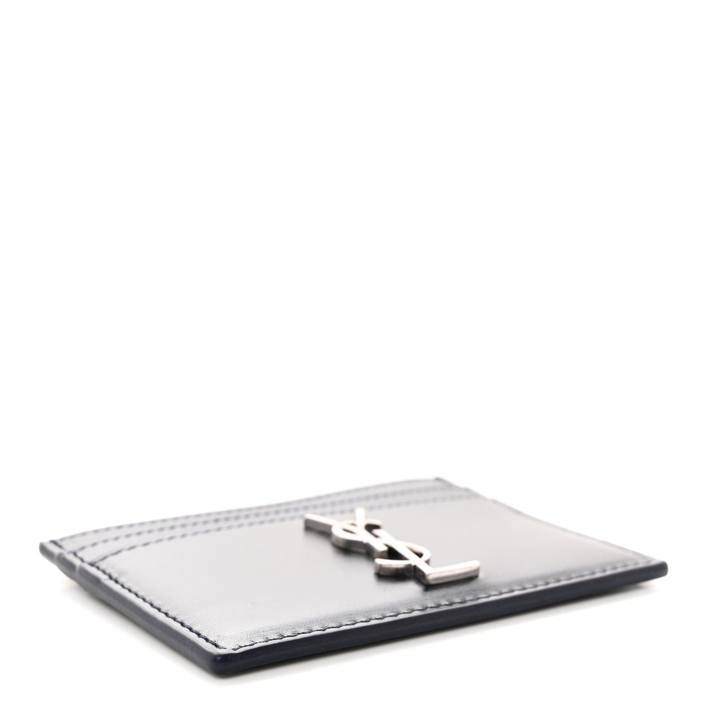 Calfskin Monogram Credit Card Case Dark Notte