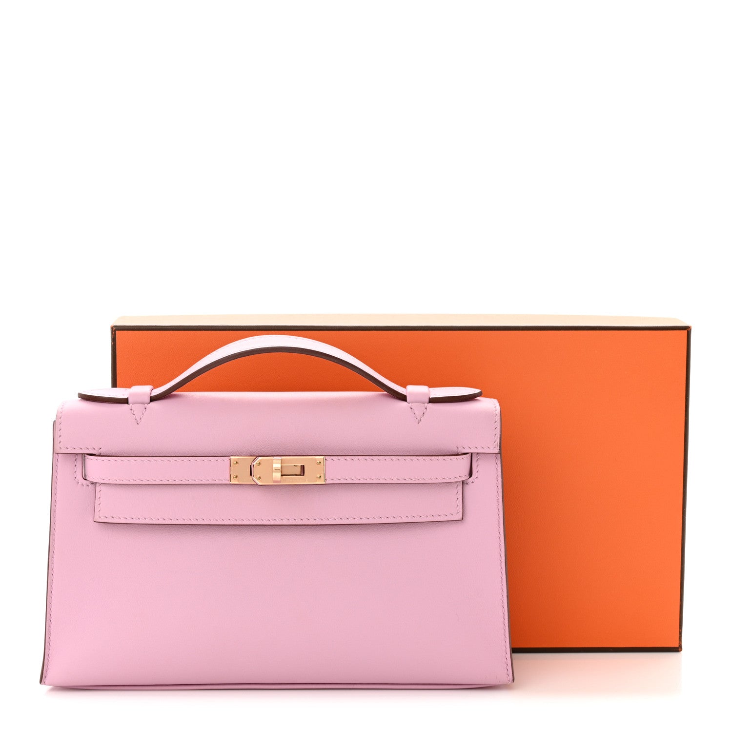 Hermes Swift Kelly Pochette Clutch Mauve Sylvestre 11 of 11