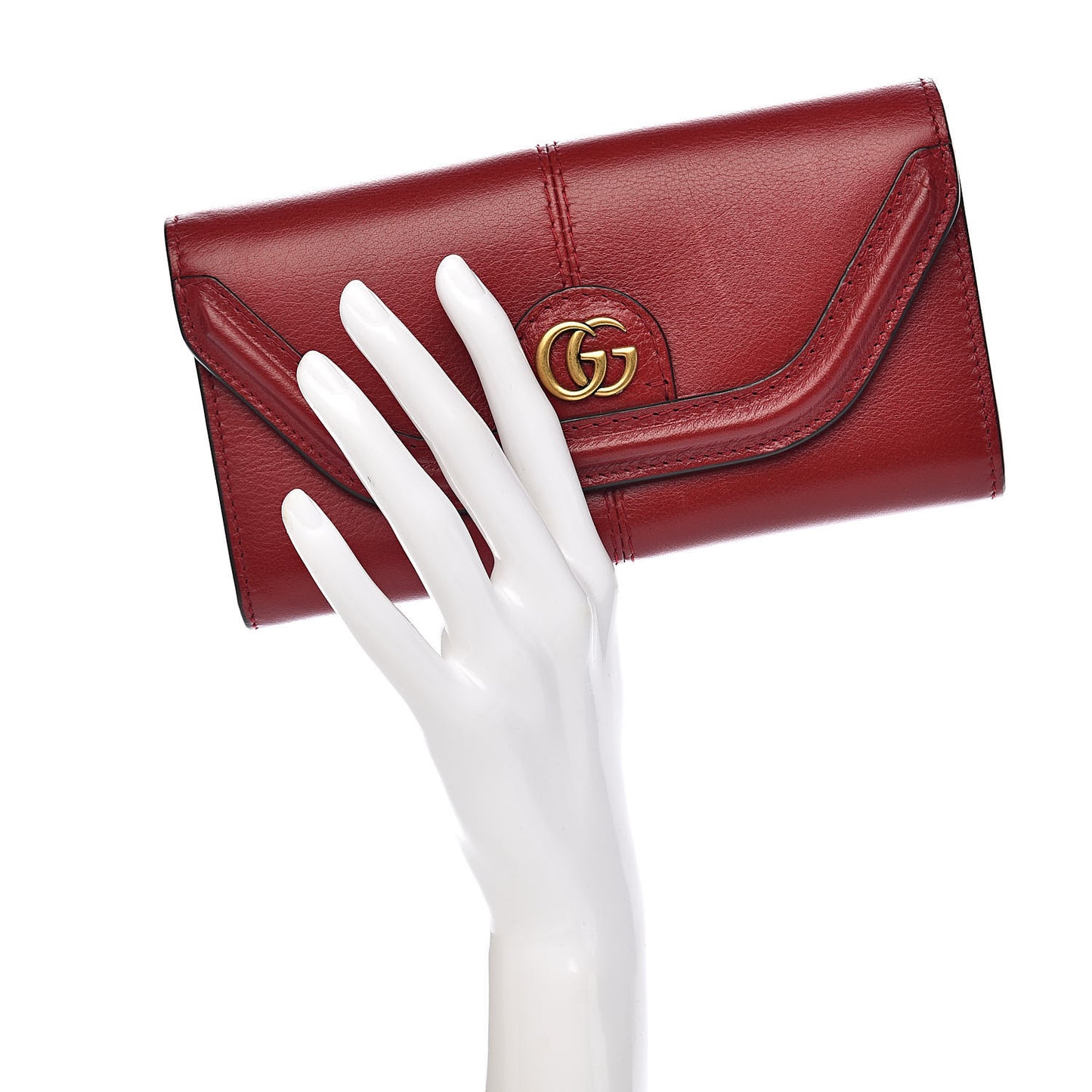 Calfskin Default Flap Wallet Cherry