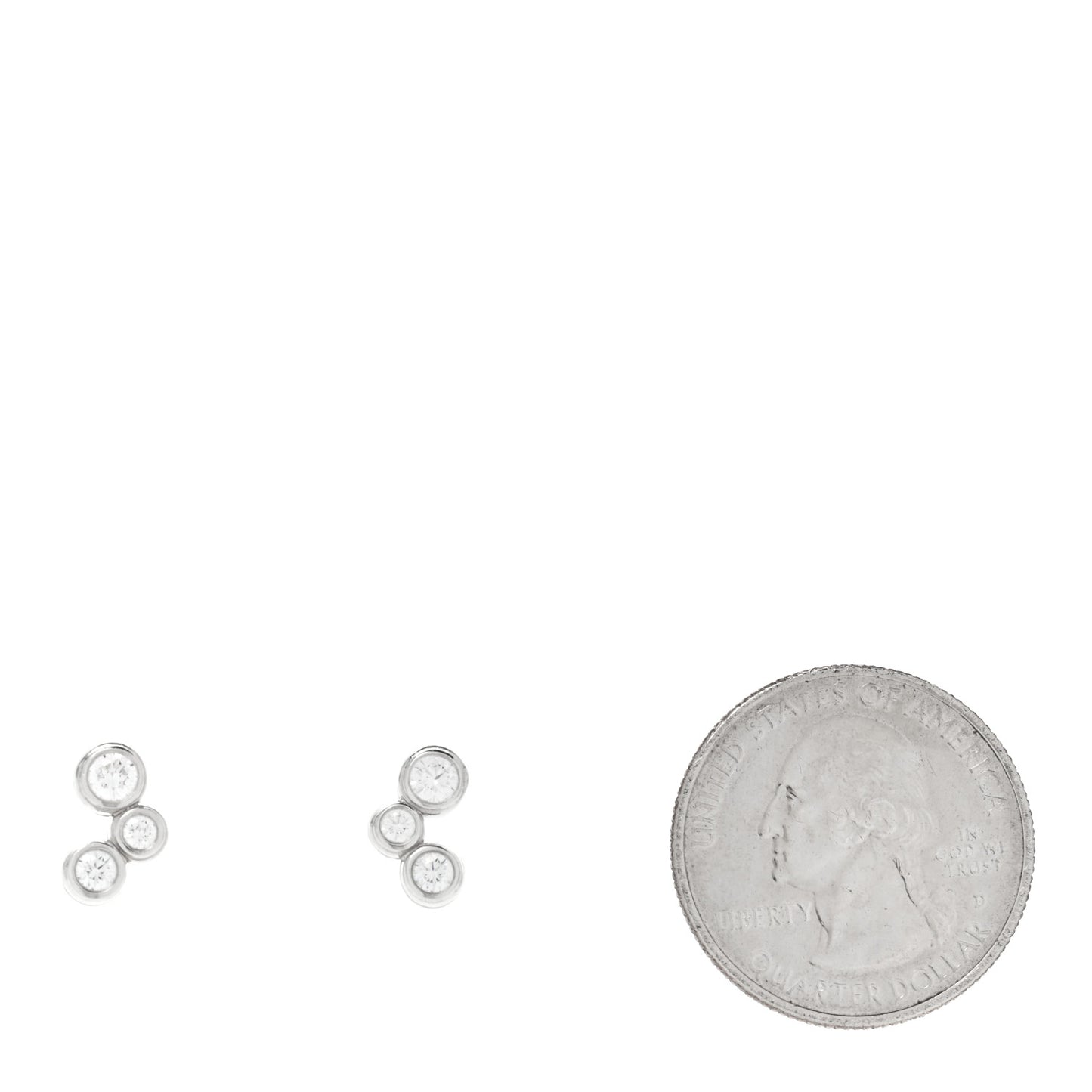 Platinum Diamond Bubbles Stud Earrings