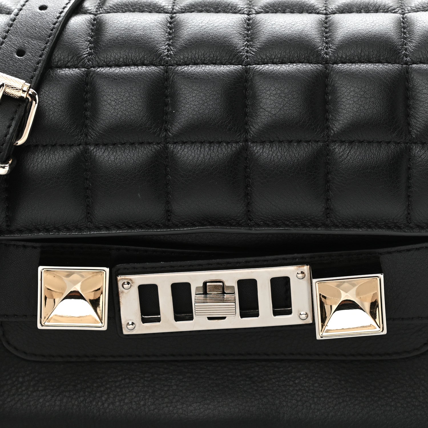 Proenza Schouler Lambskin Quilted Mini PS11 Classic Shoulder Bag Black 8 of 12