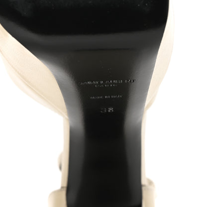 Saint Laurent Lambskin Jodie Platform Sandals 38 Pearl 7 of 8