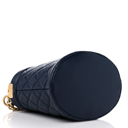 Chanel Calfskin Quilted Boy Bucket Bag Navy Blue 4 of 10