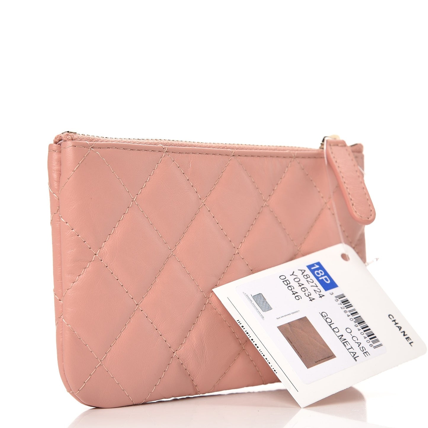 Aged Calfskin Quilted Small Reissue Cosmetic Case Light Pink
