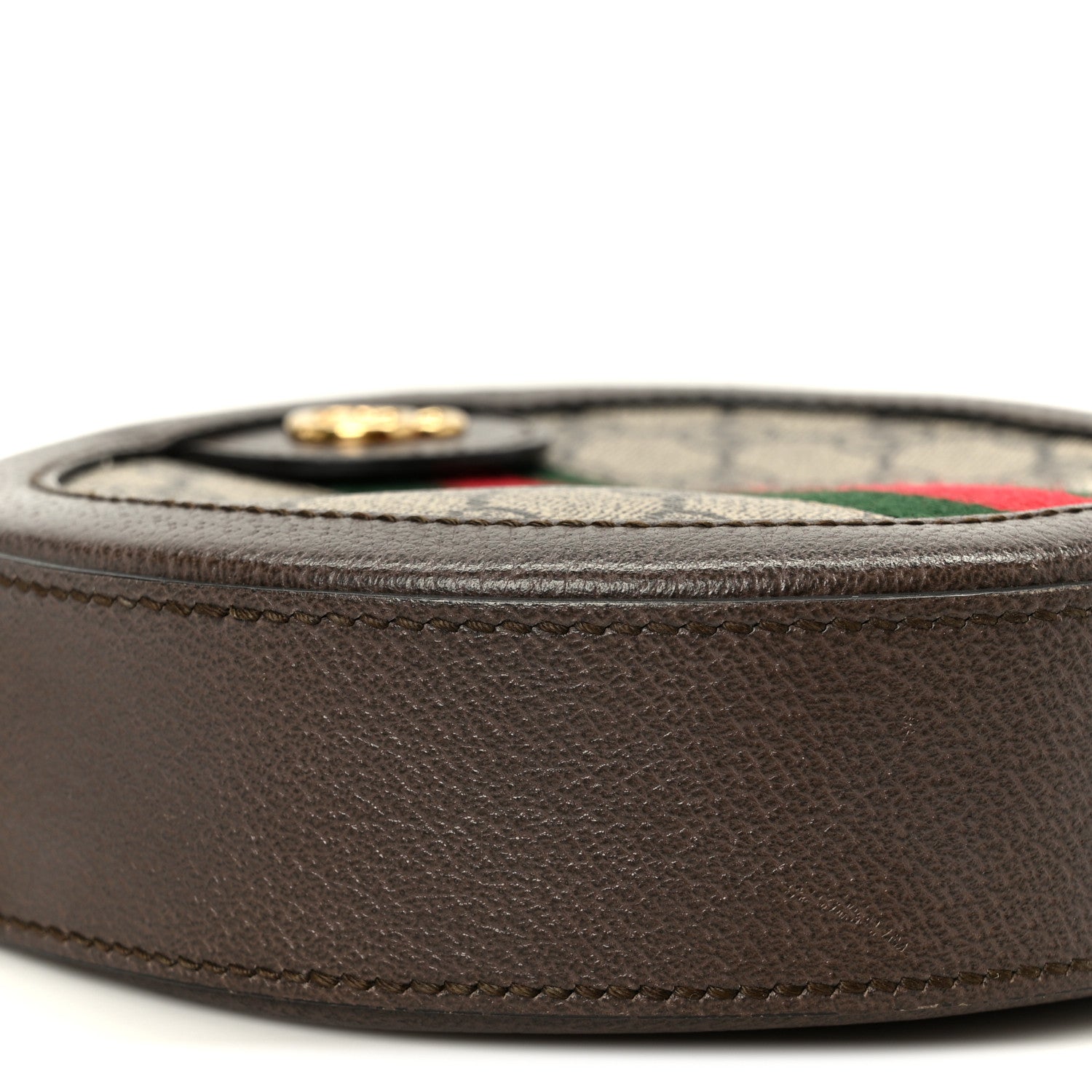 Gucci GG Supreme Monogram Web Mini Ophidia Round Shoulder Bag Brown 9 of 10