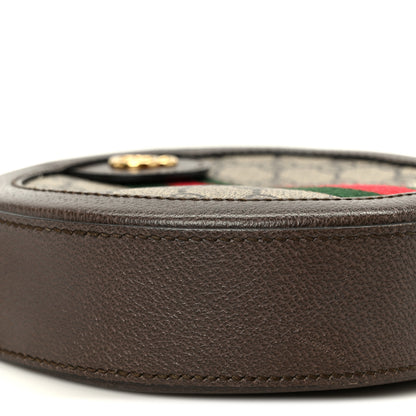 Gucci GG Supreme Monogram Web Mini Ophidia Round Shoulder Bag Brown 9 of 10