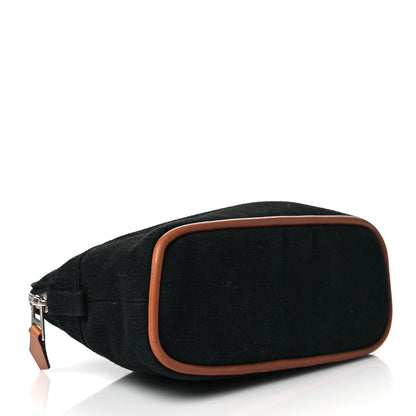 Hermes Cotton Canvas Mini Bolide Travel Cosmetic Pouch Black Black 4 of 11