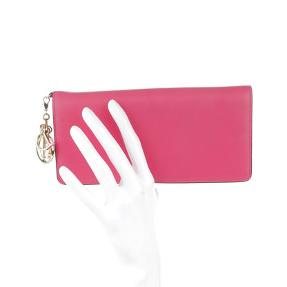 Christian Dior Smooth Calfskin Diorissimo Wallet Pink Red 2 of 7
