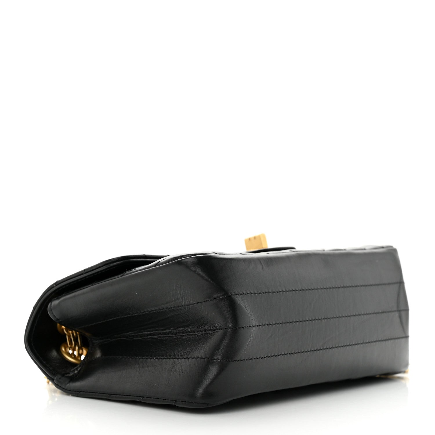 Chanel Aged Calfskin Chevron Quilted 2.55 Reissue Mini Flap Black 4 of 11