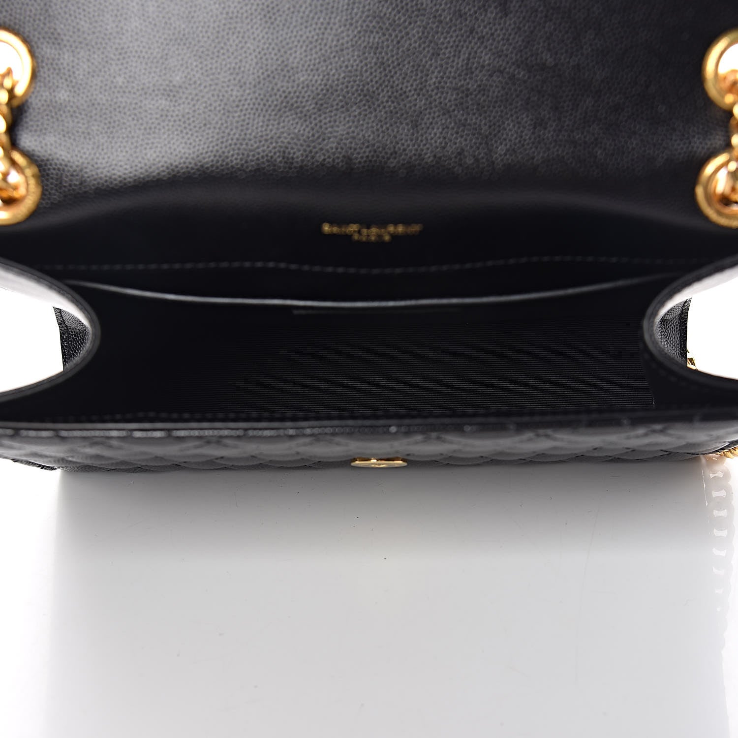 Saint Laurent Grain De Poudre Textured Mixed Matelasse Triquilt Medium Monogram Satchel Black 7 of 11
