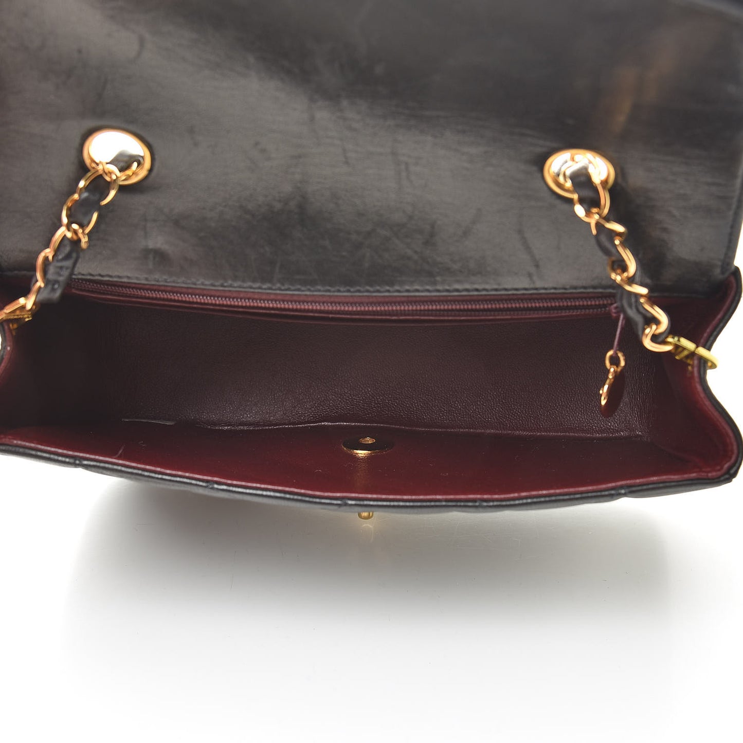 Lambskin Quilted Small Single Flap Brown