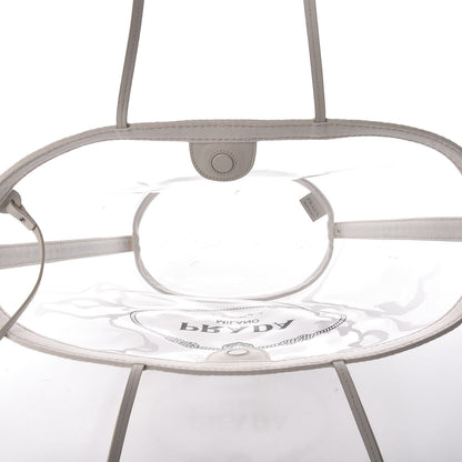 Prada Plexiglass Calfskin Small Shopper Tote White 7 of 8