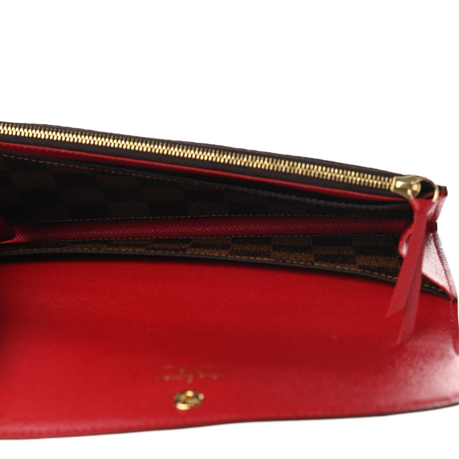 Louis Vuitton Damier Ebene Emilie Wallet Red 5 of 8
