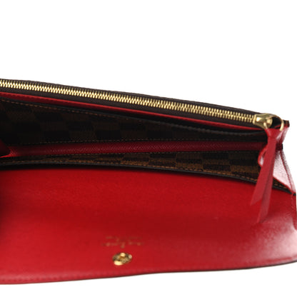 Louis Vuitton Damier Ebene Emilie Wallet Red 5 of 8