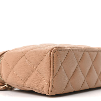 Chanel Caviar Quilted Top Handle Slim Vanity With Chain Brown 9 of 10