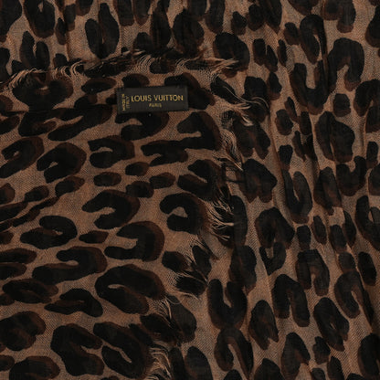 Louis Vuitton Cashmere Silk Leopard Etole Stole Marron 3 of 3