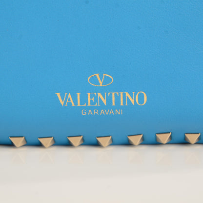 Valentino Garavani Vitello Medium Rockstud Tote Blue Fluo 8 of 8